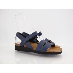 Naot Kayla Slingback Sandal Size 42 11 Blue Leather Wedge Shoes Cork Footbed